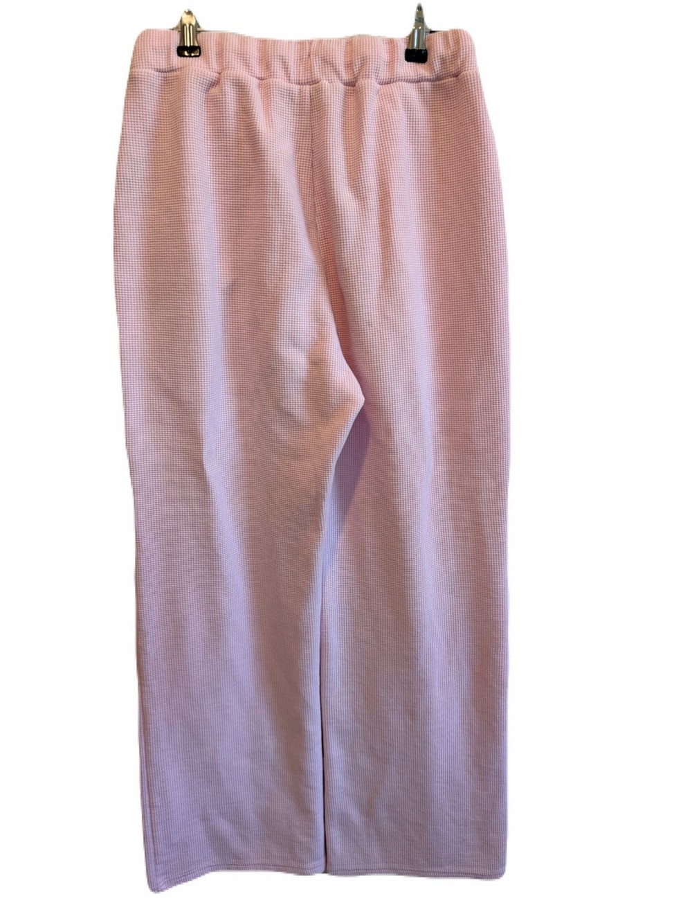 Comfrt Large Light / Baby Pink Waffle Knit Wide Leg Sweatpants - Picture 2 of 8